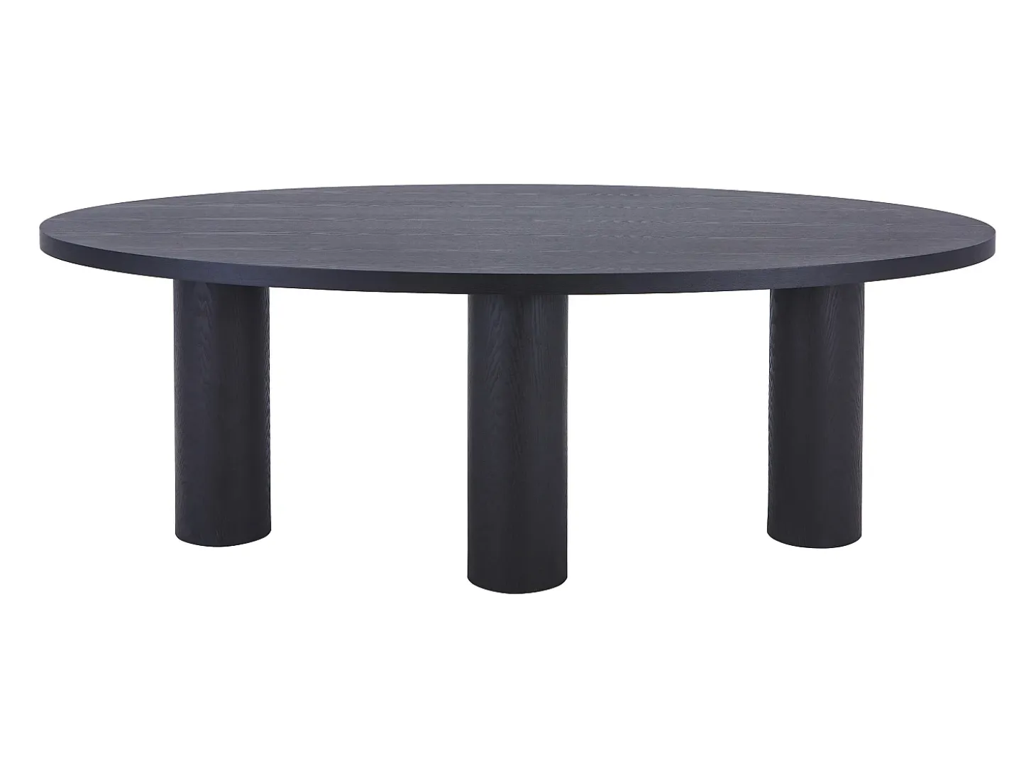 Mesa de comedor para 8 personas chapado de fresno - Negro - FALYN