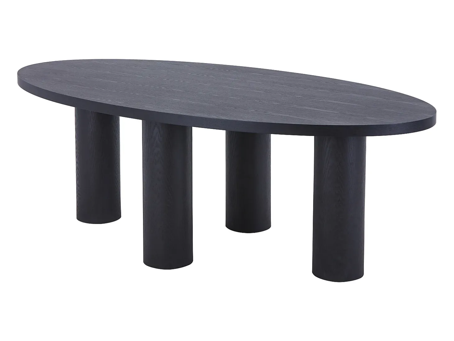 Mesa de comedor para 8 personas chapado de fresno - Negro - FALYN
