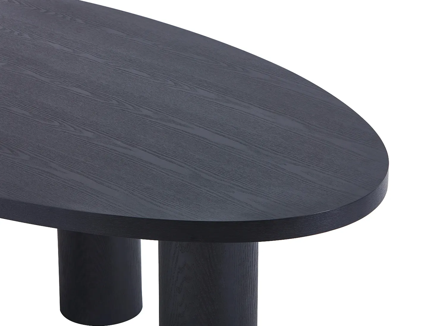 Mesa de comedor para 8 personas chapado de fresno - Negro - FALYN