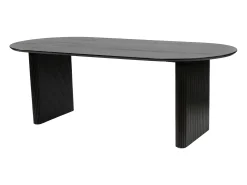 Mesa de comedor para 8 personas de madera de mango - Negro - BALIMELA