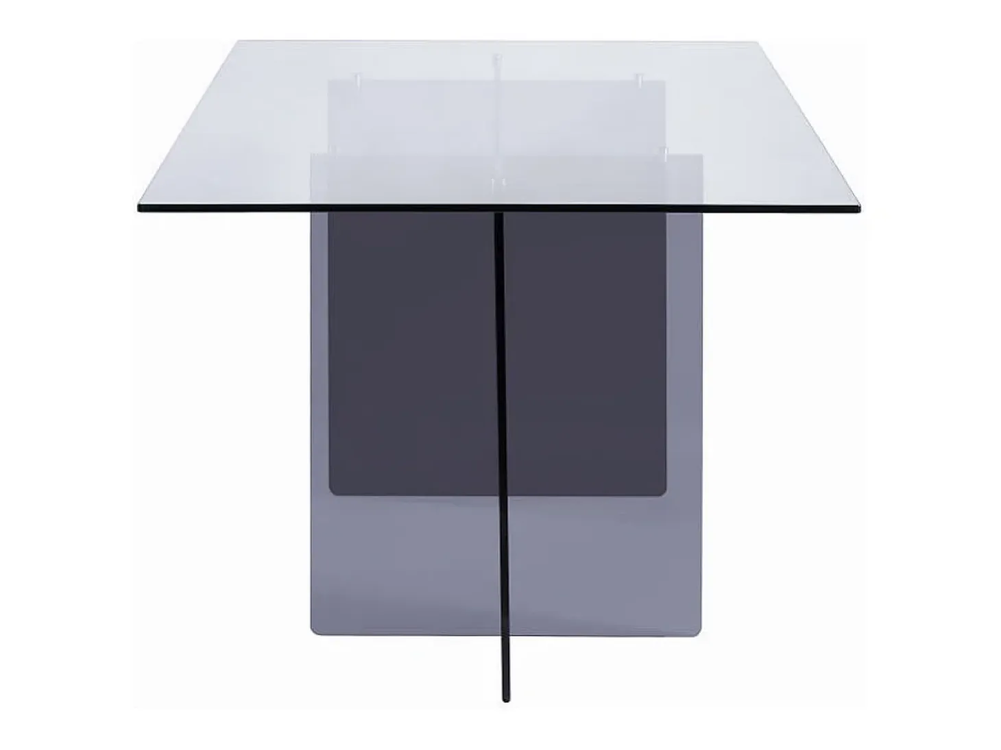 Mesa de comedor para 8 personas de vidrio templado - Transparente y antracita - BYLENA