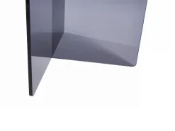 Mesa de comedor para 8 personas de vidrio templado - Transparente y antracita - BYLENA