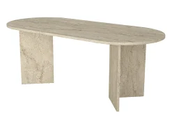 Mesa de comedor para 8 personas - Efecto travertino - TOPANIA