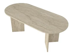 Mesa de comedor para 8 personas - Efecto travertino - TOPANIA