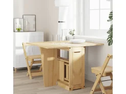 Mesa de comedor plegable Corona Butterfly, cera marrón, madera de pino