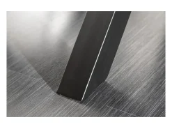 Mesa de comedor RAFTA 220 cm – Tablero de madera maciza de teca – Patas en X de metal negro