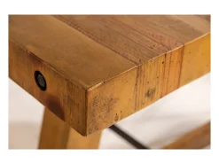 Mesa de comedor RANCHO – Rectangular 200 cm – Madera natural y metal – Estilo rústico