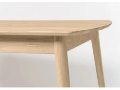 Mesa de comedor rectangular 180 cm de roble macizo blanqueado Kundy