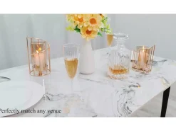 Mesa de comedor rectangular para 6 personas en mármol - blanca 120x70x76cm