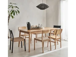 Mesa de comedor rectangular extensible de 6-8 plazas natural
