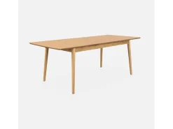 Mesa de comedor rectangular extensible de 6-8 plazas natural