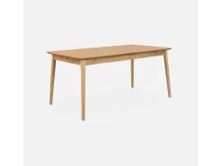 Mesa de comedor rectangular extensible de 6-8 plazas natural