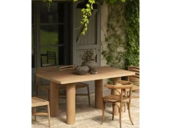 Mesa de comedor rectangular de microcemento en tono terracota DECOWOOD de 180x75cm - LUCÍA - DECOWOOD
