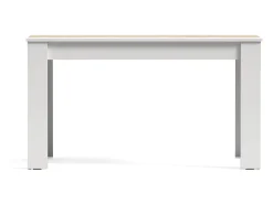 Mesa de comedor rectangular fija para 4 comensales 140x90 cm color blanco oak gold Mirko