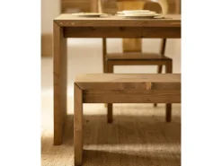 Mesa de comedor rectangular de madera de abeto maciza Decowood en tono roble oscuro de 200x75cm - TELVA - DECOWOOD