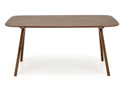 Mesa de comedor rectangular 160 cm con tablero y patas de nogal MIGUEL