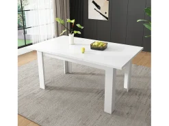 Mesa de comedor rectangular con espacio de almacenamiento, 120 x 70 x 75 cm, MDF, color blanco.