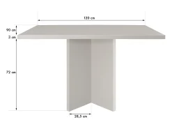 Mesa de comedor rectangular tablero laminado de 3cm taupe 90x120cm