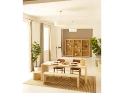 Mesa de comedor rectangular de madera de abeto maciza Decowood en tono natural de 120x75cm - TELVA - DECOWOOD