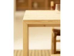 Mesa de comedor rectangular de madera de abeto maciza Decowood en tono natural de 120x75cm - TELVA - DECOWOOD