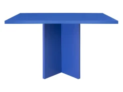Mesa de comedor rectangular tablero laminado 3cm azúl pruia 90x120