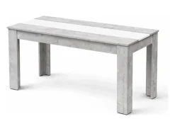 Mesa de comedor rectangular fija para 4 comensales 140x90 cm color concrete blanco Mirko