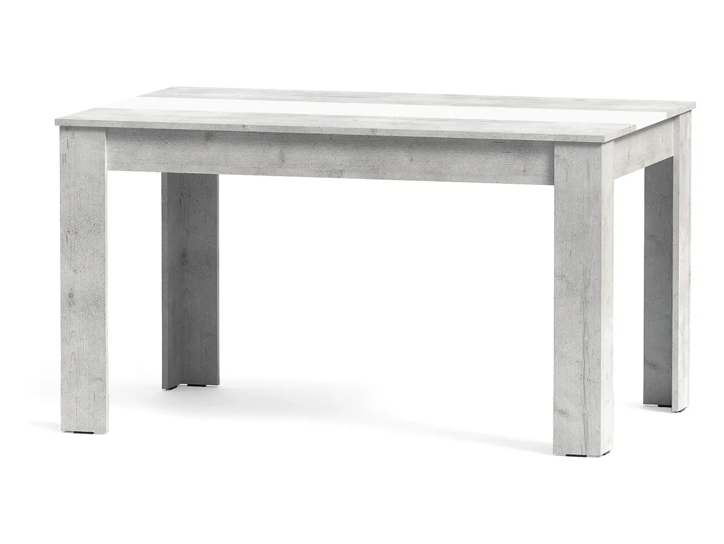 Mesa de comedor rectangular fija para 4 comensales 140x90 cm color concrete blanco Mirko