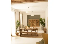 Mesa de comedor rectangular de madera de abeto maciza Decowood en tono roble oscuro de 120x75cm - TELVA - DECOWOOD