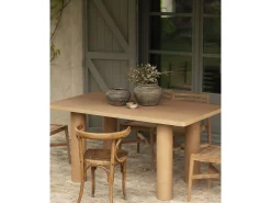 Mesa de comedor rectangular de microcemento en tono terracota DECOWOOD de 160x75cm - LUCÍA - DECOWOOD