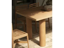 Mesa de comedor rectangular de microcemento en tono terracota DECOWOOD de 160x75cm - LUCÍA - DECOWOOD