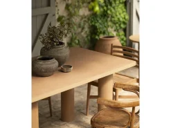 Mesa de comedor rectangular de microcemento en tono terracota DECOWOOD de 160x75cm - LUCÍA - DECOWOOD