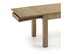 Mesa de comedor rectangular extensible en madera maciza natural de Mindy Mazari 180/230/280 cm