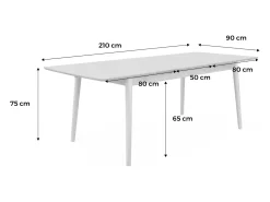 Mesa de comedor rectangular extensible de 6-8 plazas nogal