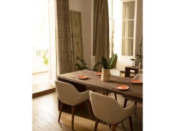 Mesa de comedor rectangular de madera de abeto maciza Decowood en tono nogal de 200x75cm - TELVA - DECOWOOD
