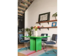 Mesa de comedor rectangular lacada MDF 3cm Verde Emeralda 90x120cm