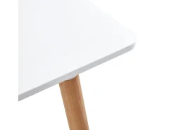 Mesa de Comedor Rectangular Escandinava en Madera Blanca - 110 x 70 cm