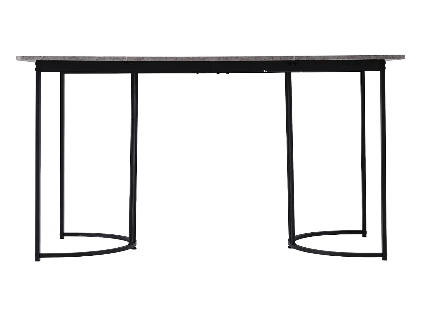 Mesa de Comedor Rectangular 140x80 cm para 6 Personas - Patas Ajustables - Metal y Madera - Gris Moderno