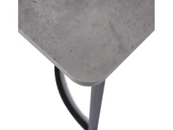 Mesa de Comedor Rectangular 140x80 cm para 6 Personas - Patas Ajustables - Metal y Madera - Gris Moderno