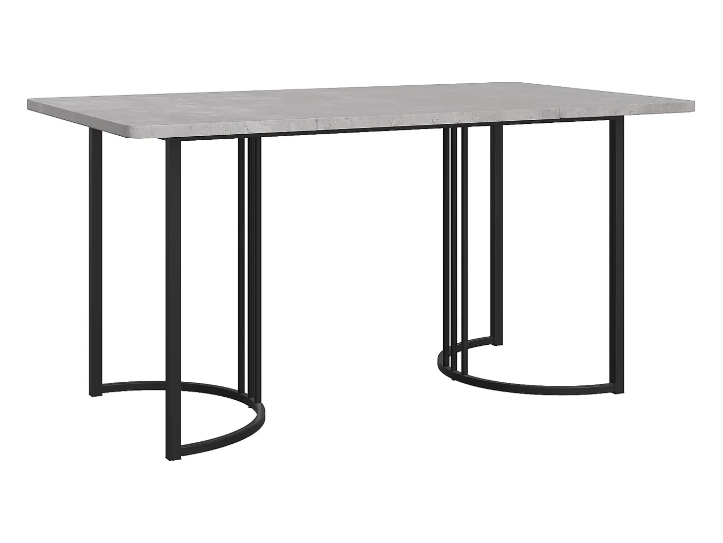 Mesa de Comedor Rectangular 140x80 cm para 6 Personas - Patas Ajustables - Metal y Madera - Gris Moderno