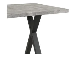 Mesa de comedor rectangular de hierro forjado - 140 x 80 x 76 cm - aspecto hormigón - MDF - gris + negro