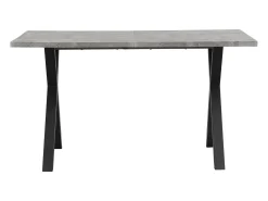 Mesa de comedor rectangular de hierro forjado - 140 x 80 x 76 cm - aspecto hormigón - MDF - gris + negro