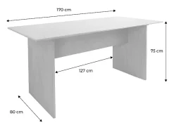Mesa de comedor rectangular con efecto madera de 4-6 plazas, 170cm