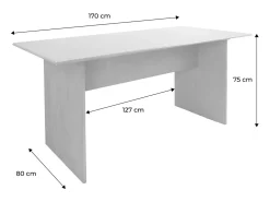 Mesa de comedor rectangular con efecto madera de 4-6 plazas, 170cm