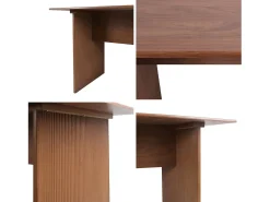 Mesa de comedor rectangular con efecto madera de 4-6 plazas, 170cm