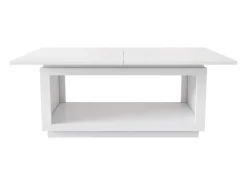 Mesa de comedor rectangular blanco - Mesa de comedor con almacenaje - tablero extensible - para comedor y salón