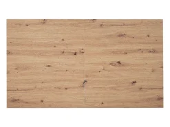 Mesa de comedor rectangular - con tapa retráctil de roble - patas de metal negro - para comedor y sala de estar