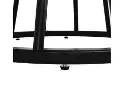 Mesa de comedor redonda - 100 x 100 x 76 cm - con almacenaje - diseño mármol - MDF + Metal - negro