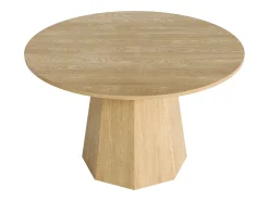 Mesa de comedor redonda - para 4 a 6 personas - 120 x 120 x 75 cm - estilo escandinavo minimalista - MDF - natural