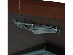 Mesa de comedor redonda - Mesa de comedor de roble con patas de metal y tablero de madera maciza - tablero de cuatro piezas