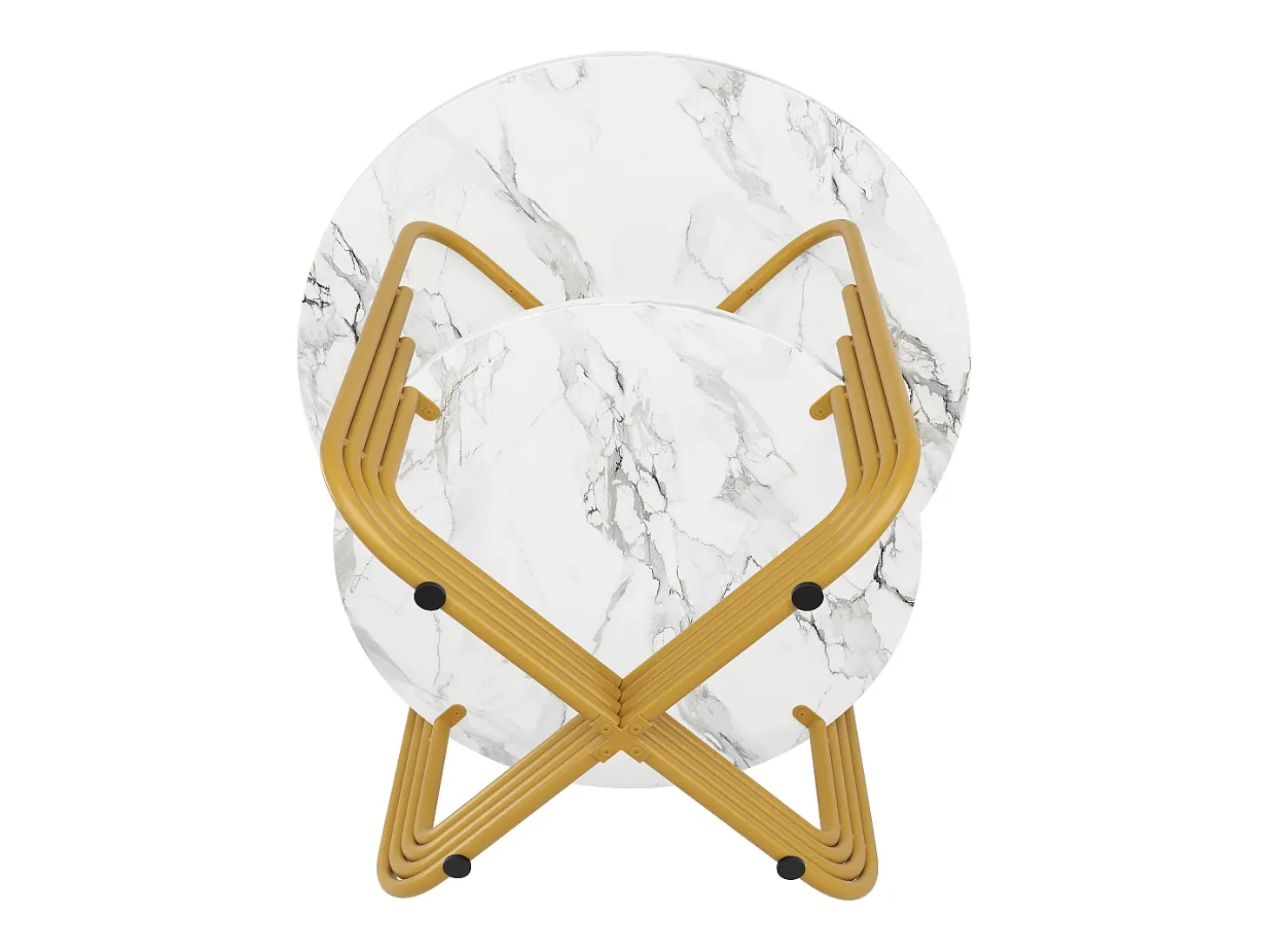 Mesa de comedor redonda - Mesa blanca con tablero y patas regulables - tablero de MDF - para comedor y salón